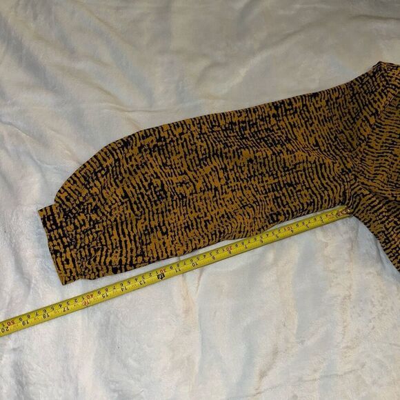 Primark Women’s Orange Black Abstract Pattern Mock Neck Blouse 14 EUC - Picture 10 of 10